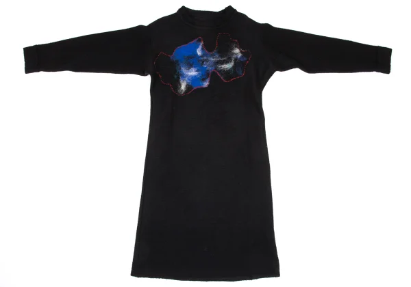 Yohji Yamamoto FEMME Wool Needle Punch Embroidered Dress K-169949_002