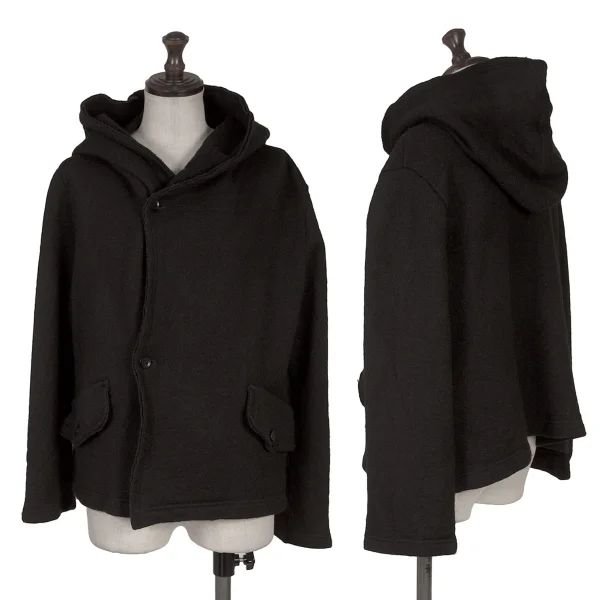 Yohji Yamamoto FEMME Hoodie Knit Jacket Black 2 K-169950_001