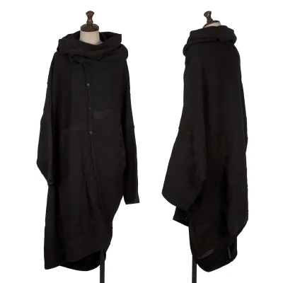 Yohji Yamamoto FEMME Graphic Jacquard Asymmetrical Long Cardigan