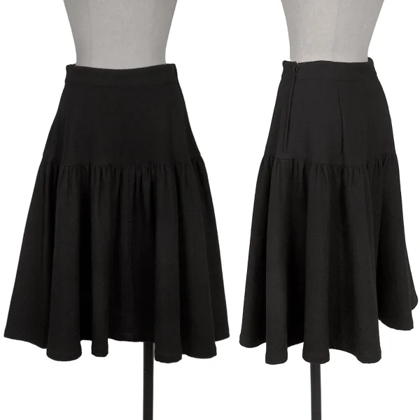 Yohji Yamamoto FEMME Wool Blended Flare Skirt Black M K-169952_001