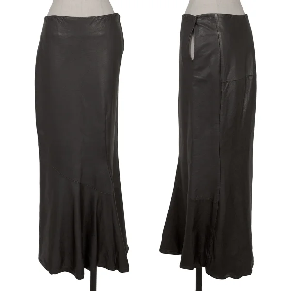 Yohji Yamamoto FEMME Leather Mermaid Skirt Black XS K-169953_001