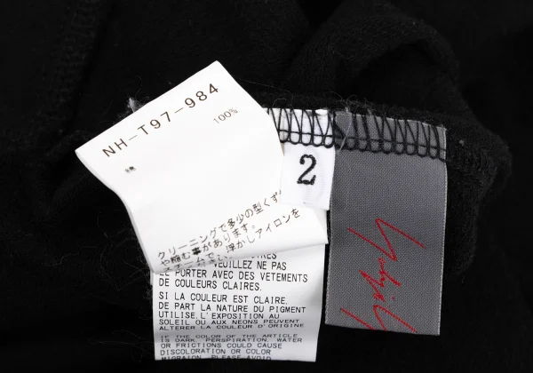 Yohji Yamamoto NOIR Cotton Back Switching Design T-shirt K-169955_011