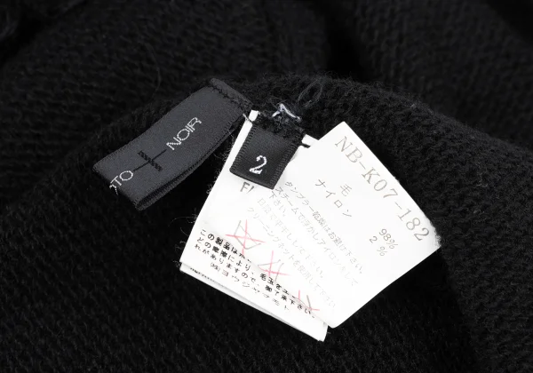 Yohji Yamamoto NOIR Wool Blend Fringe Design Buttonless Knit Cardigan K-169956_012