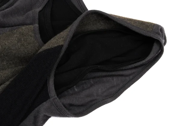 Yohji Yamamoto NOIR Blended Switching Fabric Layered Sleeveless Dress K-169958_007
