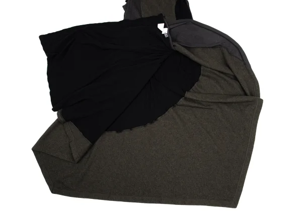 Yohji Yamamoto NOIR Blended Switching Fabric Layered Sleeveless Dress K-169958_012