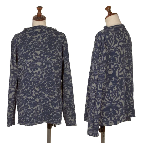 Plantation Cotton Jacquard T Shirt Navy,Grey M K-169962_001
