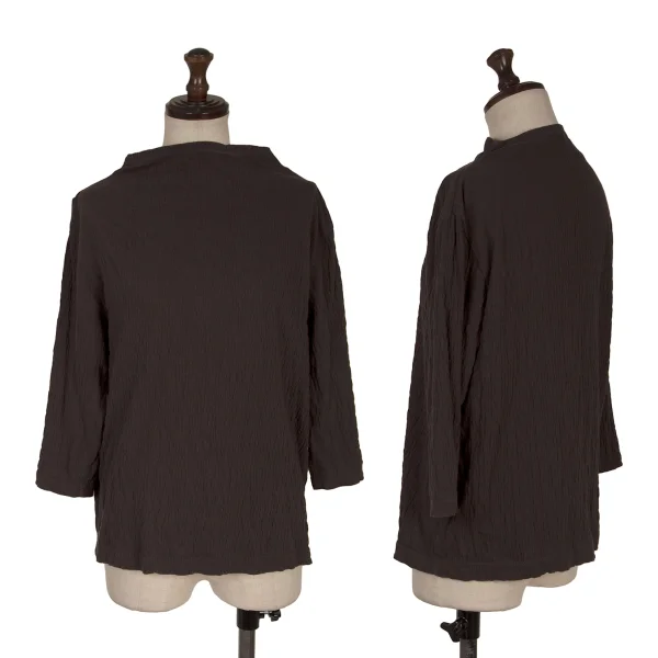 Plantation Wrinkled 3/4 Sleeve T Shirt Brown M K-169964_001