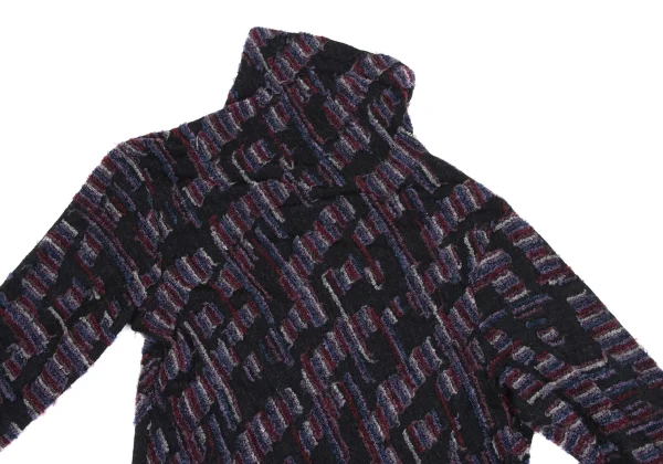 Plantation Wool Blend Pile Patch Turtleneck Top K-169967_003