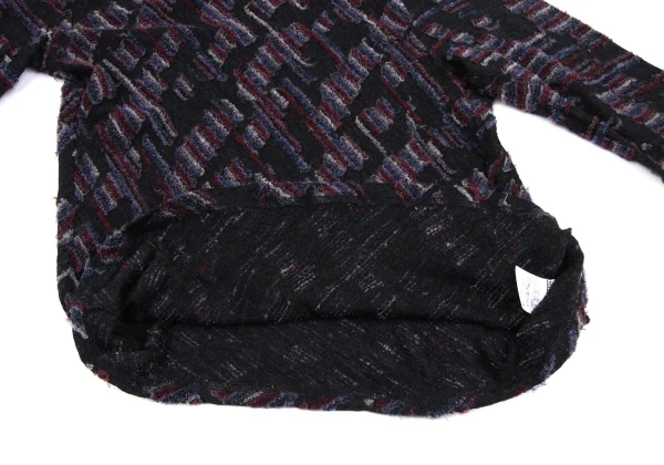 Plantation Wool Blend Pile Patch Turtleneck Top K-169967_008