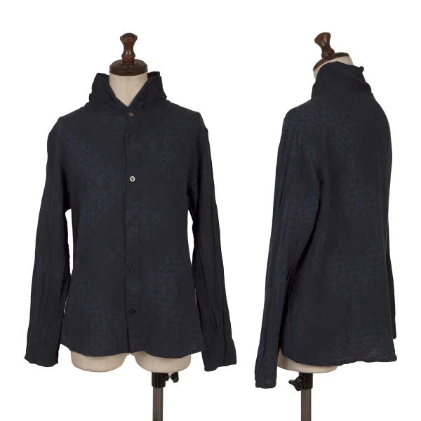 Plantation Cotton Jacquard Blouse Navy M K-169968_001