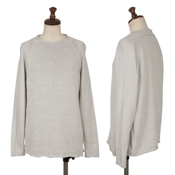 Plantation Cotton Cashmere 2 Patterns Knit Sweater Grey M K-169972_001