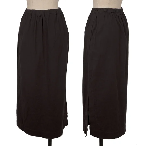 Plantation Cotton Side Slit Skirt Dark Purple M K-169975_001