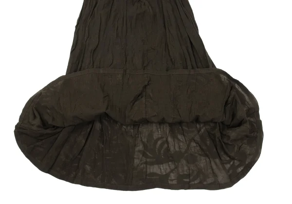 Plantation Cotton Linen Botanical Jacquard Skirt K-169977_007