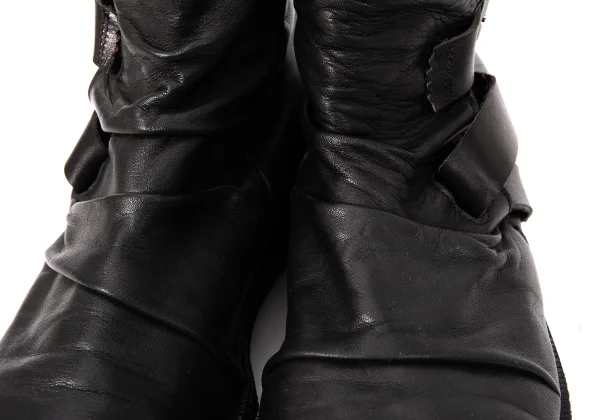 Yohji Yamamoto NOIR Side Belted Leather Boots K-169978_006