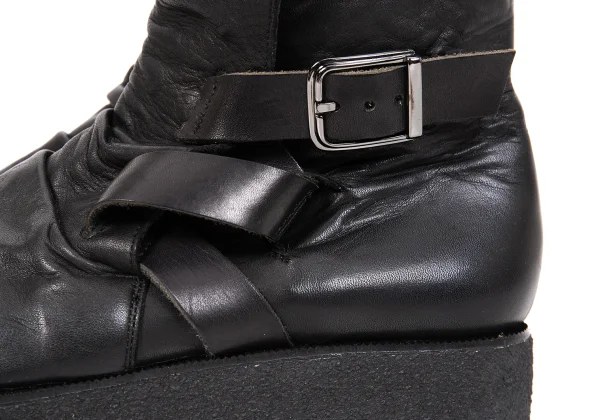 Yohji Yamamoto NOIR Side Belted Leather Boots K-169978_007