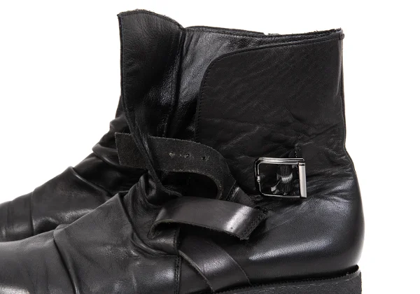 Yohji Yamamoto NOIR Side Belted Leather Boots K-169978_008