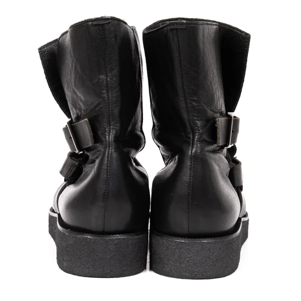 Yohji Yamamoto NOIR Side Belted Leather Boots K-169978_010