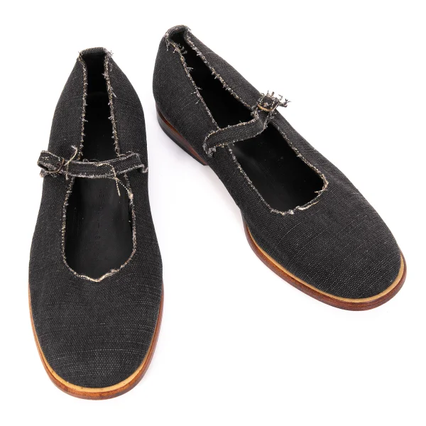 Yohji Yamamoto NOIR Canvas Mary Jane Shoes Charcoal 36 K-169979_001