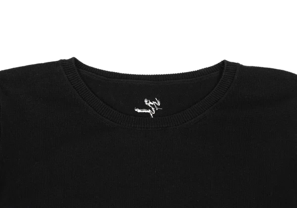 Yohji Yamamoto FEMME Cashmere Blend Crew Neck Knit Sweater K-169981_005