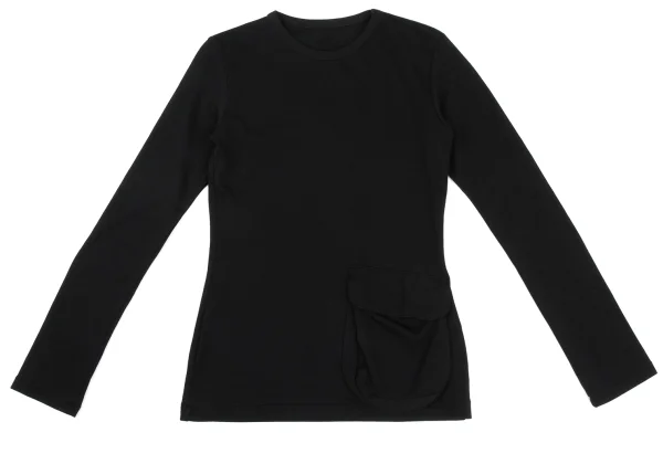 Yohji Yamamoto FEMME Wool Flap Pocket Design T Shirt K-169982_002