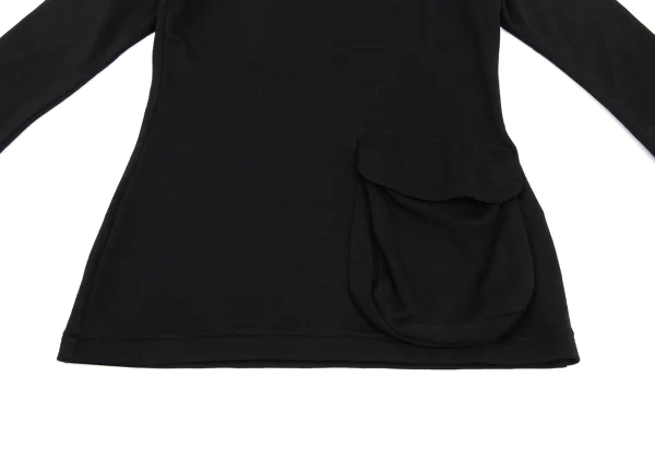 Yohji Yamamoto FEMME Wool Flap Pocket Design T Shirt K-169982_007