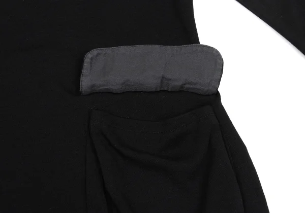 Yohji Yamamoto FEMME Wool Flap Pocket Design T Shirt K-169982_008