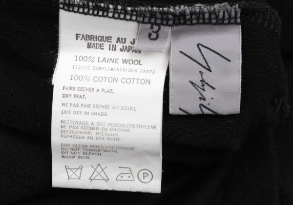 Yohji Yamamoto FEMME Wool Flap Pocket Design T Shirt K-169982_012