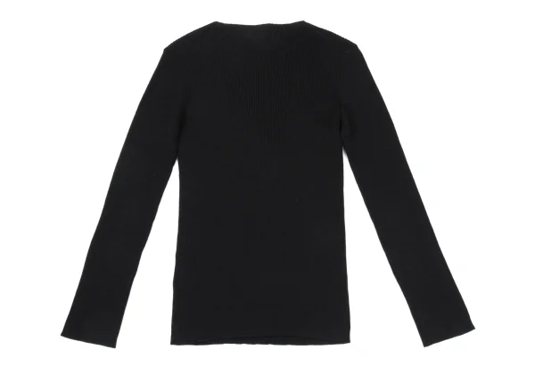 Yohji Yamamoto FEMME Wool Rayon Rib Knit Top K-169983_008