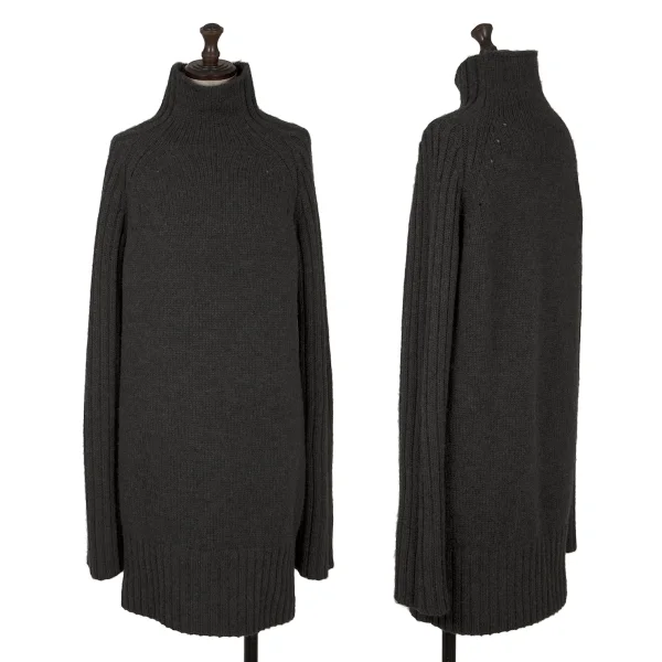 Yohji Yamamoto FEMME Turtleneck Low-gauge Knit Tunic Grey 2 K-169985_001