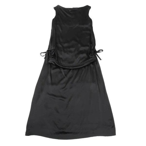 Yohji Yamamoto FEMME Silk Front Zip Drape Sleeveless Dress K-169986_002