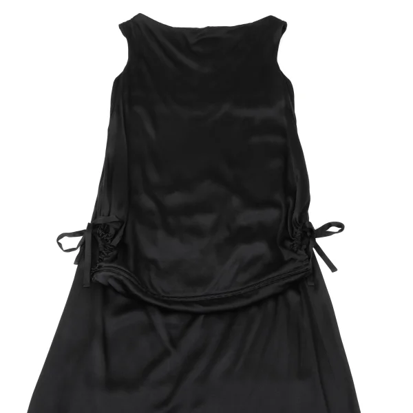 Yohji Yamamoto FEMME Silk Front Zip Drape Sleeveless Dress K-169986_003