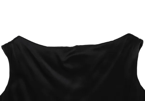 Yohji Yamamoto FEMME Silk Front Zip Drape Sleeveless Dress K-169986_004