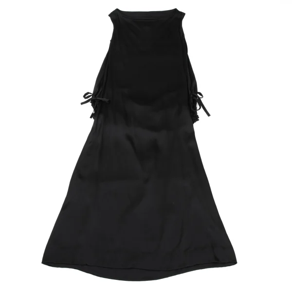 Yohji Yamamoto FEMME Silk Front Zip Drape Sleeveless Dress K-169986_011