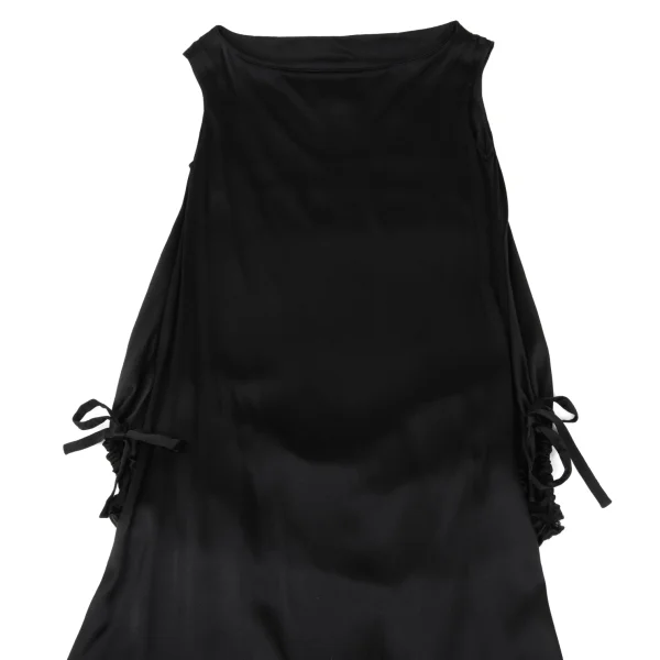 Yohji Yamamoto FEMME Silk Front Zip Drape Sleeveless Dress K-169986_012