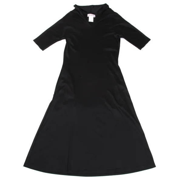 Yohji Yamamoto FEMME Cotton Stretch V Neck Dolman Dress K-169987_002