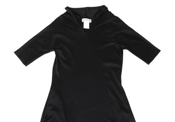 Yohji Yamamoto FEMME Cotton Stretch V Neck Dolman Dress K-169987_003