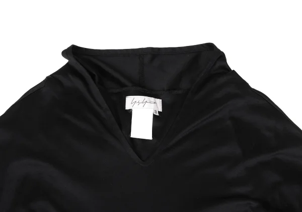 Yohji Yamamoto FEMME Cotton Stretch V Neck Dolman Dress K-169987_004