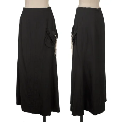 Yohji Yamamoto FEMME Wool Switching Pocket Design Flared Skirt