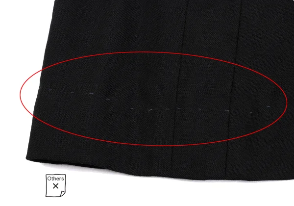 Yohji Yamamoto FEMME Wool Switching Pocket Design Flared Skirt K-169988_013