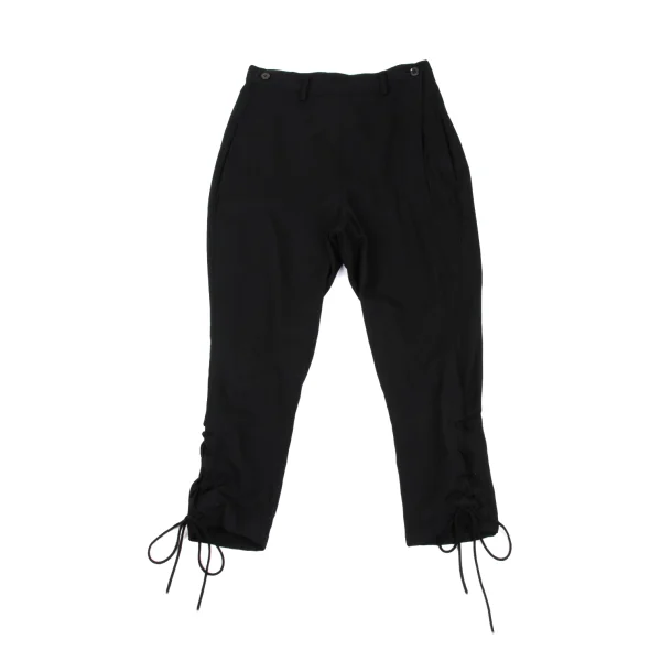 Yohji Yamamoto FEMME Wool Gabardine Lace-up Jodhpurs Pants Black 3 K-169991_001
