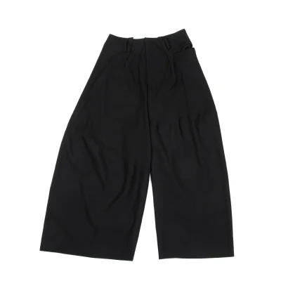 Yohji Yamamoto FEMME Wool Blend Switching Design Asymmetrical Wide Pants