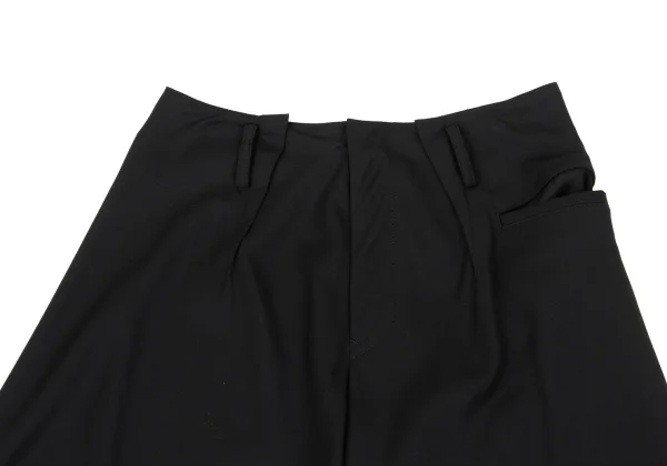 Yohji Yamamoto FEMME Wool Blend Switching Design Asymmetrical Wide Pants K-169993_003