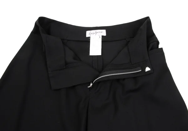Yohji Yamamoto FEMME Wool Blend Switching Design Asymmetrical Wide Pants K-169993_007