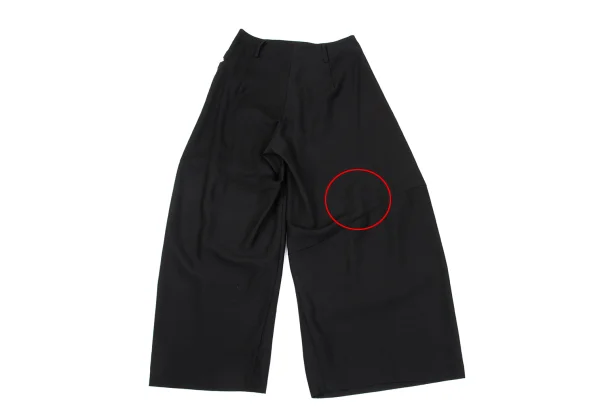 Yohji Yamamoto FEMME Wool Blend Switching Design Asymmetrical Wide Pants K-169993_011