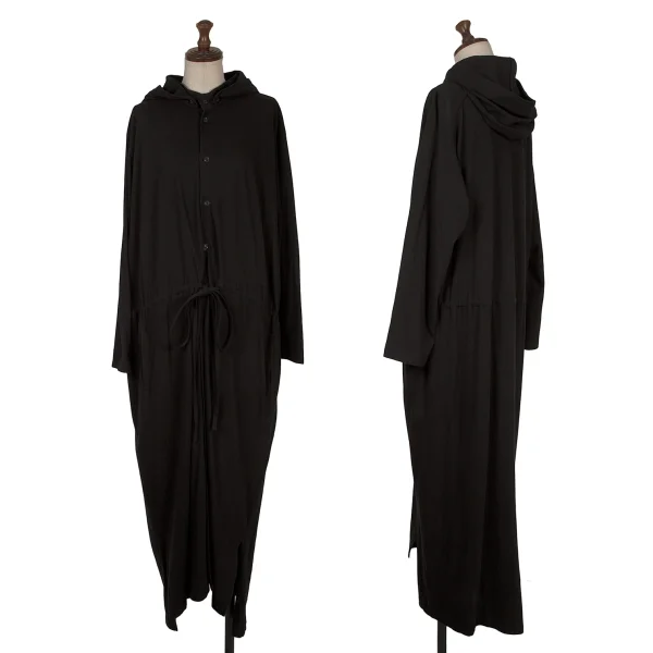 Yohji Yamamoto NOIR Detachable Hood Shirt Dress Black 1 K-169995_001