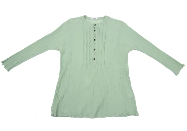 Plantation Cotton Wrinkled Band Collar Blouse K-170007_002