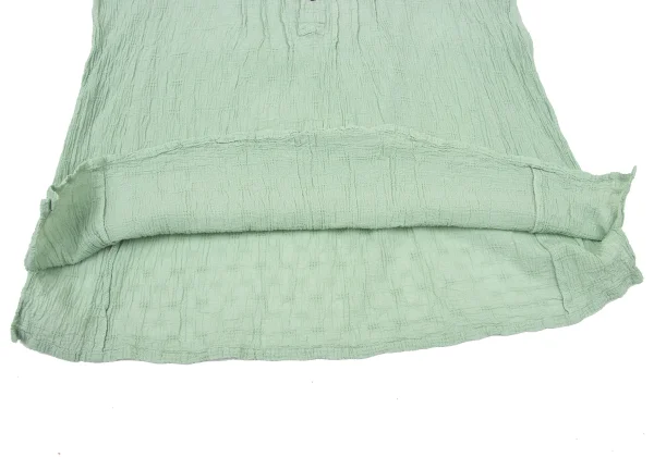 Plantation Cotton Wrinkled Band Collar Blouse K-170007_014