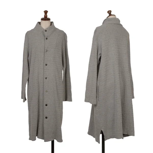 Plantation Shadow Stripe Long Knit Cardigan Grey M K-170008_001