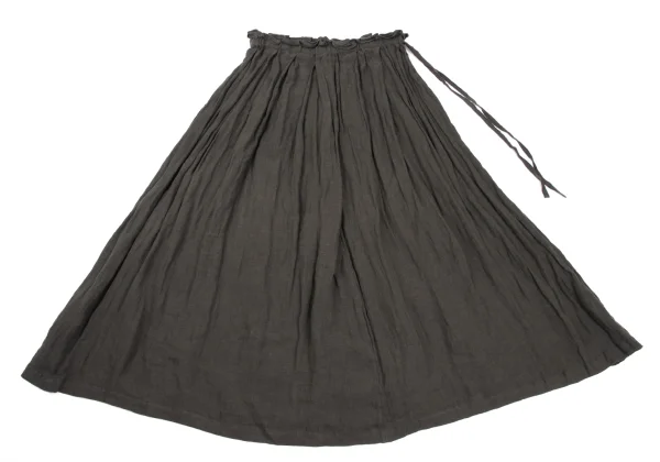 Plantation Linen Wrinkle Pleated Skirt K-170011_002
