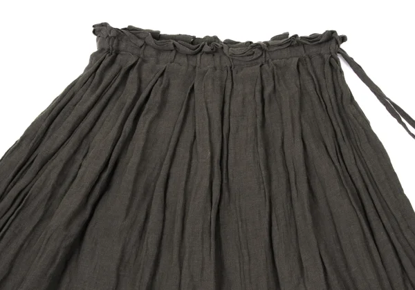 Plantation Linen Wrinkle Pleated Skirt K-170011_003